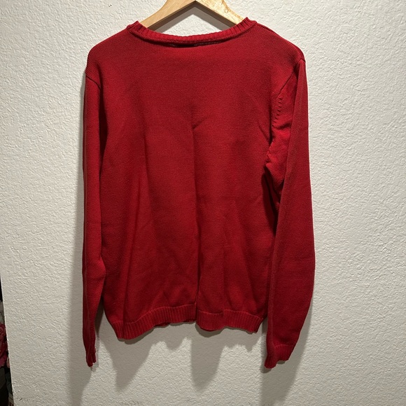 Vintage 90s Mickey Mouse Disney Argyle Pullover Sweater Oversized Red - XL - Picture 6 of 13